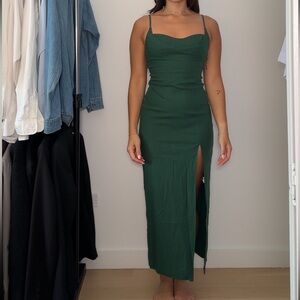 Zara Linen Green Dress